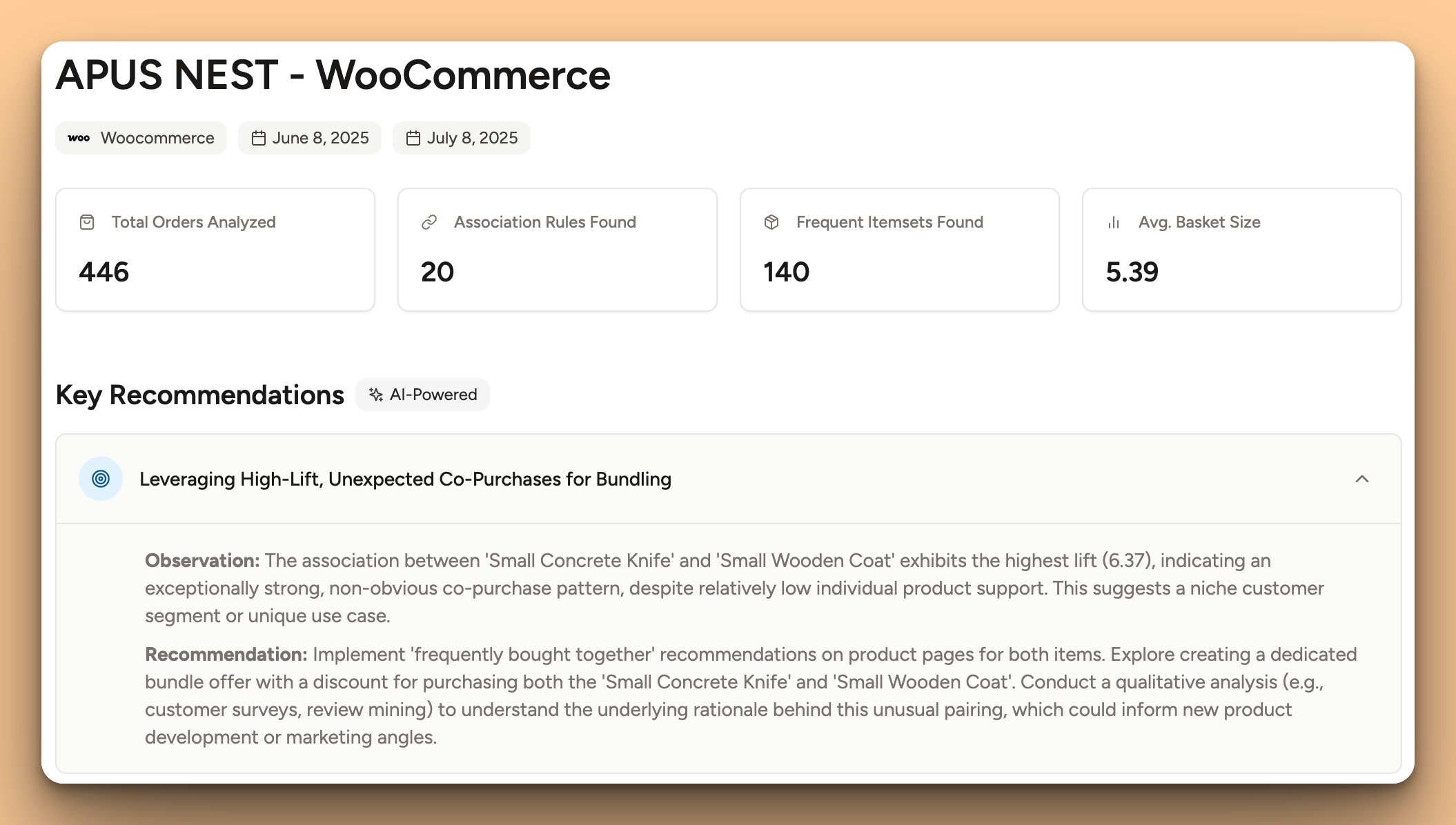 A dashboard view showing key metrics like 'Average Order Value,' 'Cross-Sell Conversion Rate,' and 'Top Performing Bundles.' This image reinforces the idea of the store owner as a data-informed strategist in control.